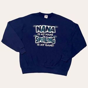 Navy Vintage 90s Grandma Crew Neck Sweatshirt